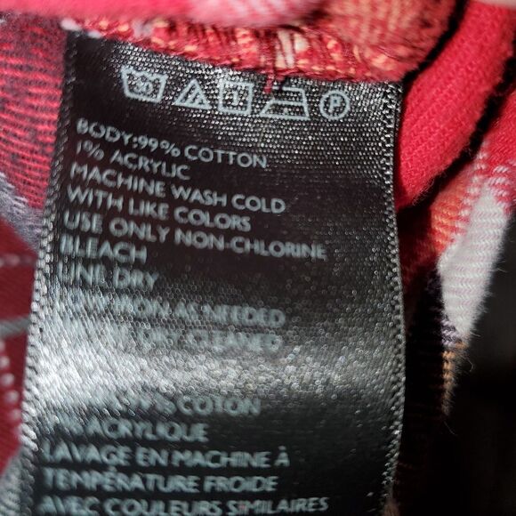 BDG Plaid Flannel Button Down Shirt Large Hi Low Hem Oversized Grunge - Picture 5 of 6